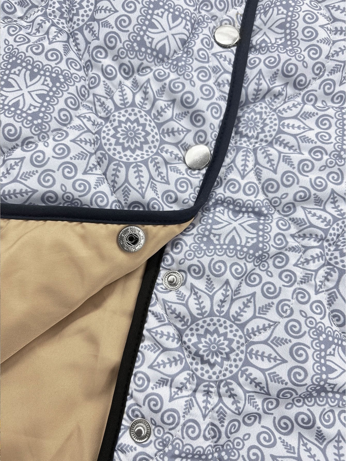 Veste matelassée à imprimé géométrique vintage pour femmes