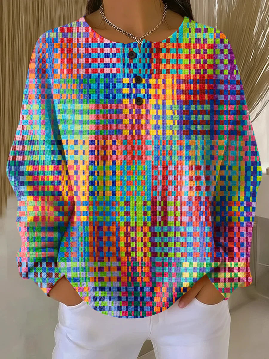 Rosa | Pull à Motif Tartan Coloré pour un Style Unique