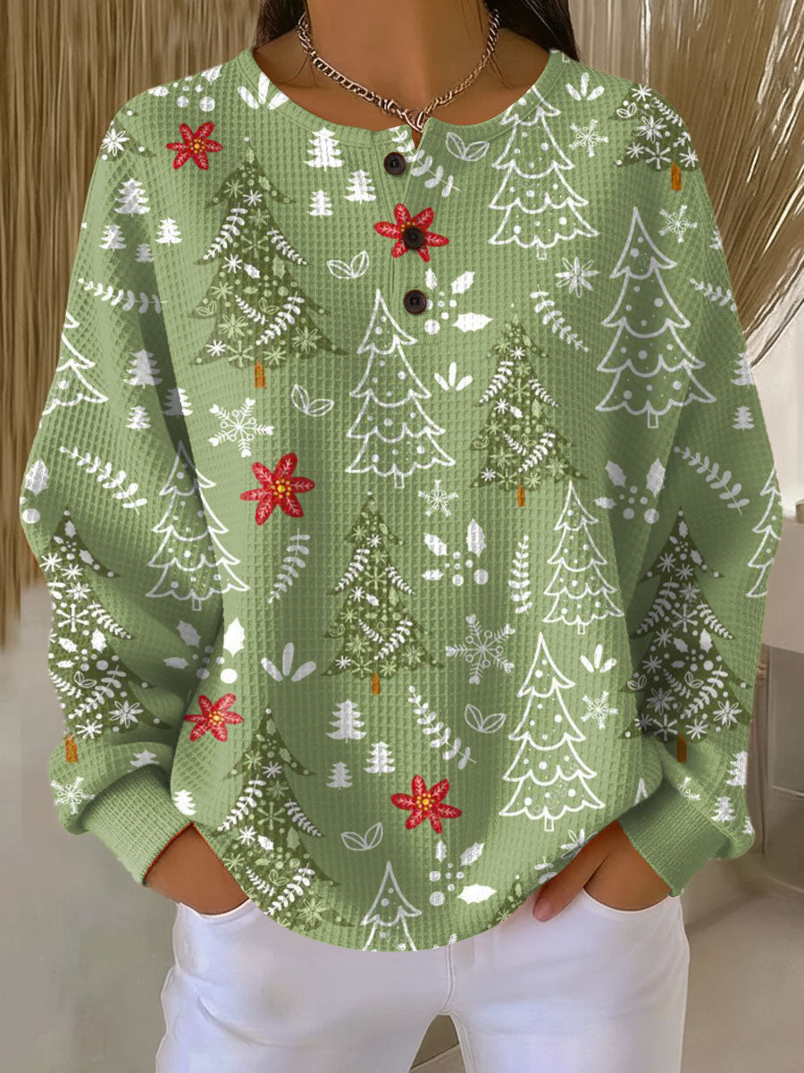 Ingrid | Pull Festif avec Motif de Sapin de Noël pour un Style Chaleureux et Convivial