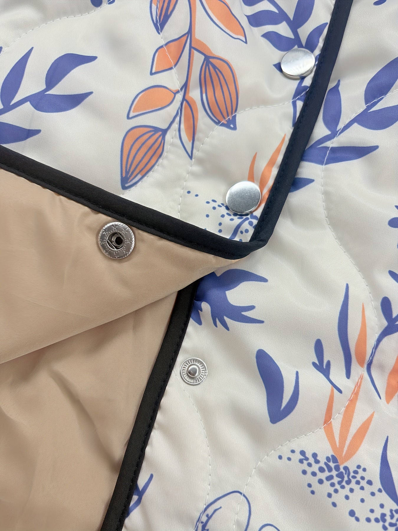 Veste matelassée vintage pour femmes avec imprimé ferme