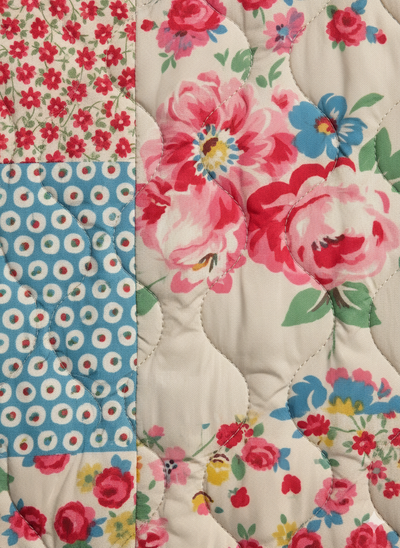 Veste en quilting florale vintage pour femmes with patchwork