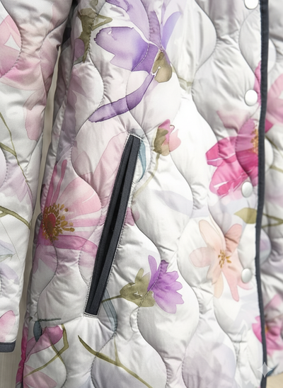 Veste matelassée à fleurs pastel pour femmes