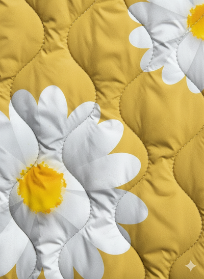 Veste Matelassée de Jardin Femme avec Marguerite Ensoleillée