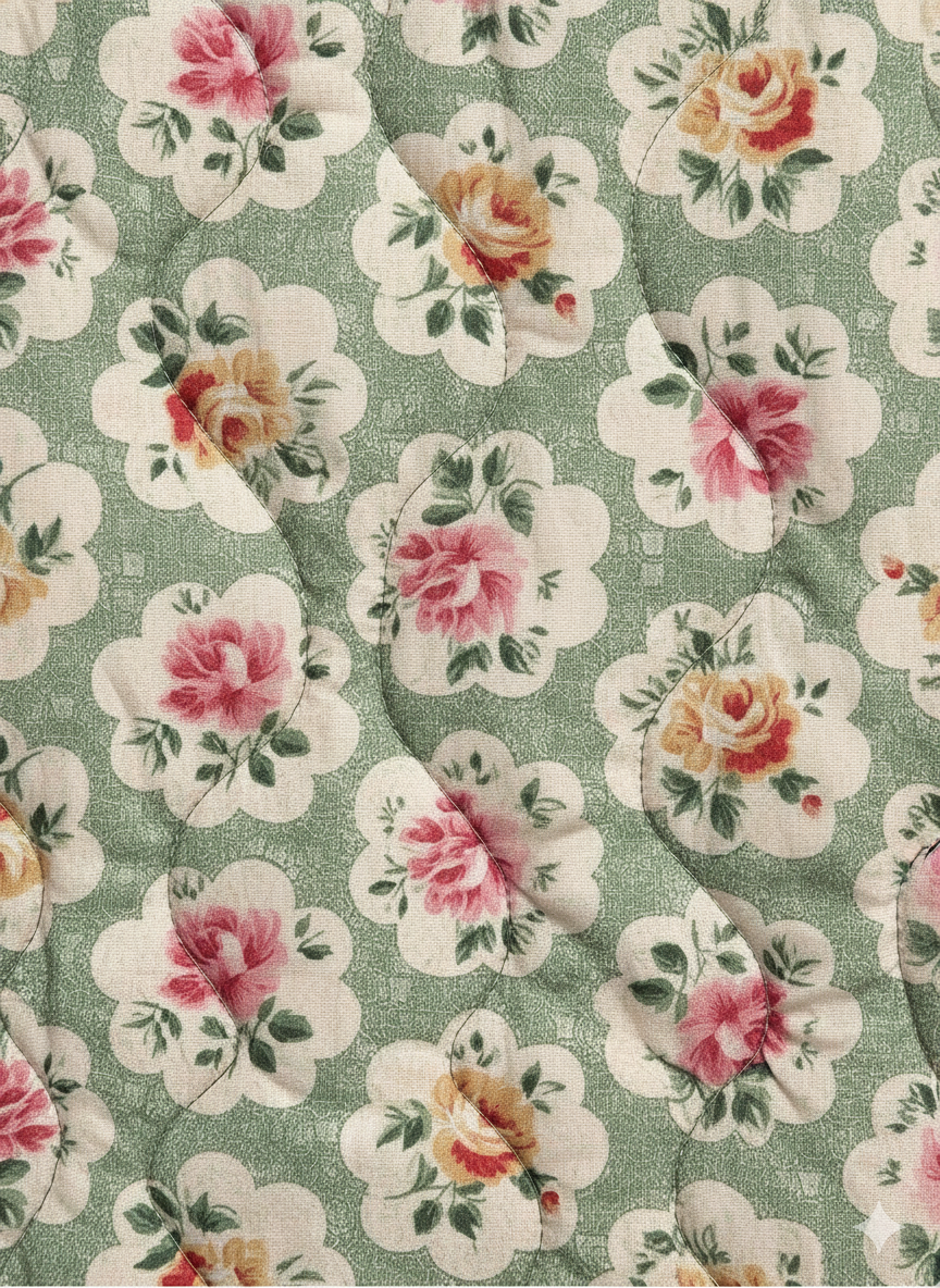 Veste matelassée pour femmes à motif prairie sauvage