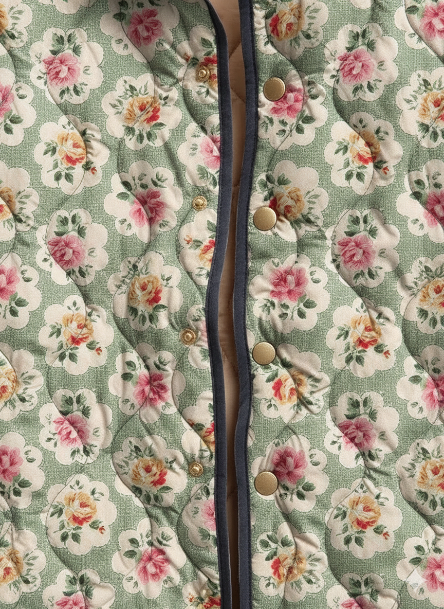 Veste matelassée pour femmes à motif prairie sauvage