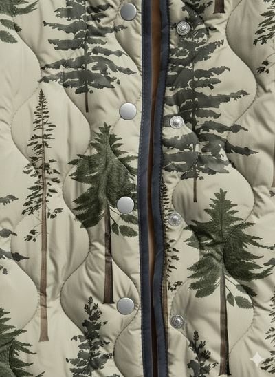 Veste matelassée à motif sapin forestier pour femmes