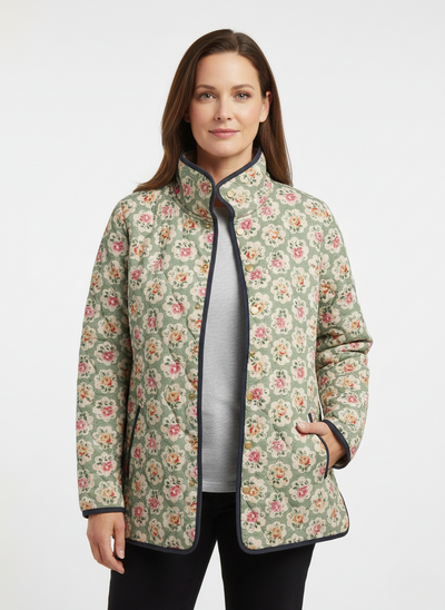 Veste matelassée pour femmes à motif prairie sauvage