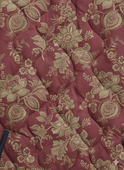 Veste matelassée vintage pour femmes avec motif floral baroque