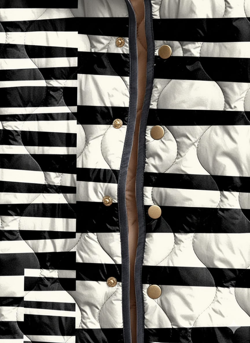 Veste matelassée moderne à rayures pour femmes