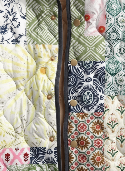 Veste vintage en patchwork matelassée pour femme