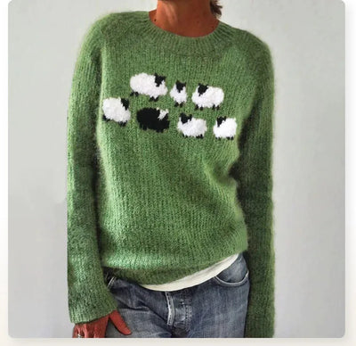 Lou™ | Cozy wool sweater with sheep pattern