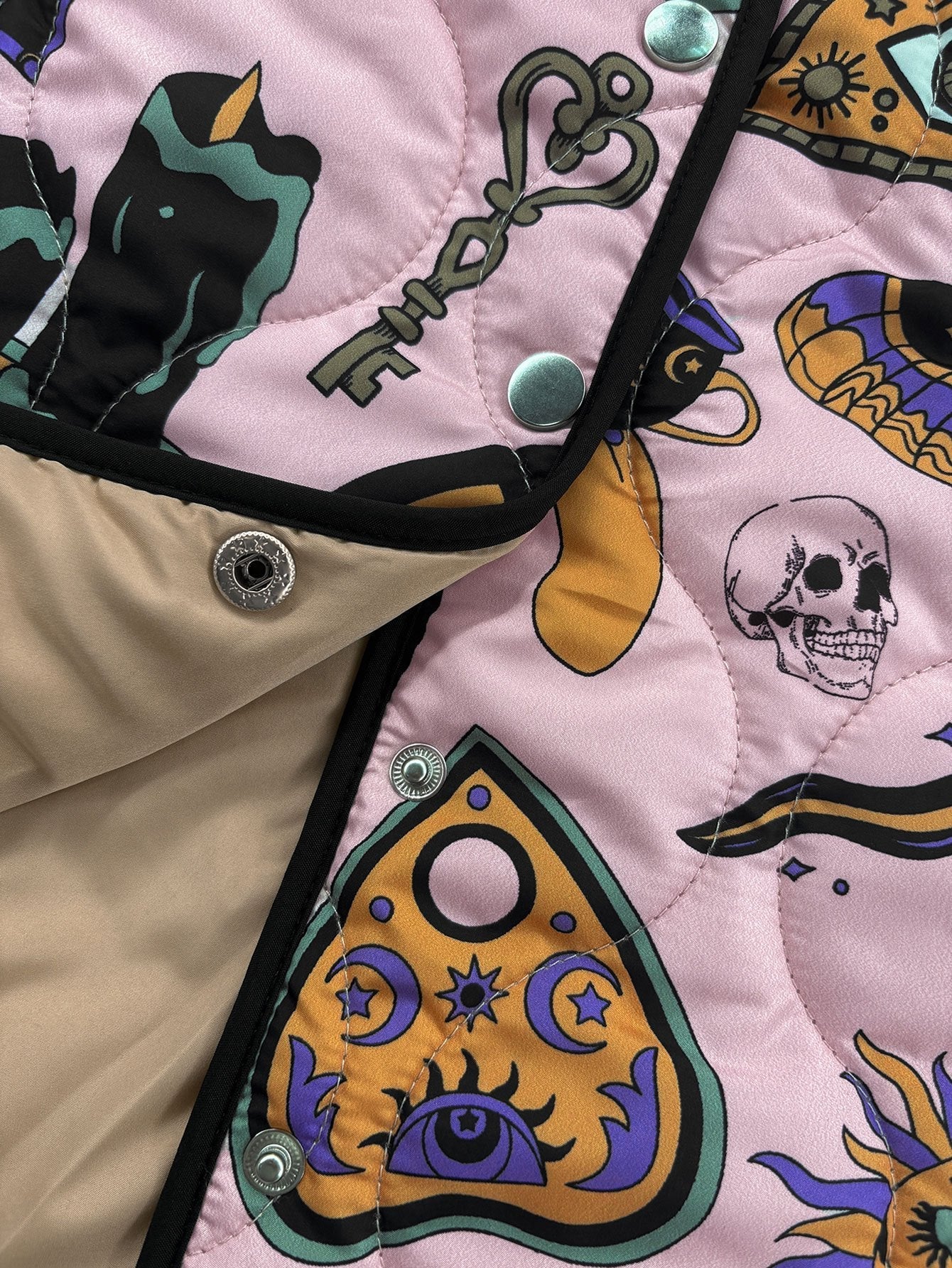 Veste matelassée à motifs mystiques pour femmes