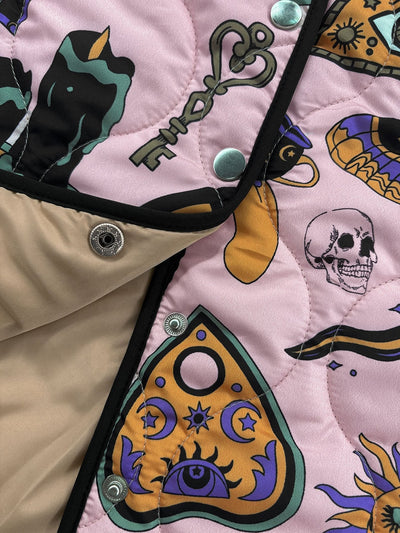 Veste matelassée à motifs mystiques pour femmes